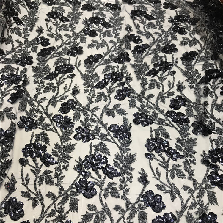Sequin Evening Women's Polyester Embroidered Fabric for Women's Wear W 4